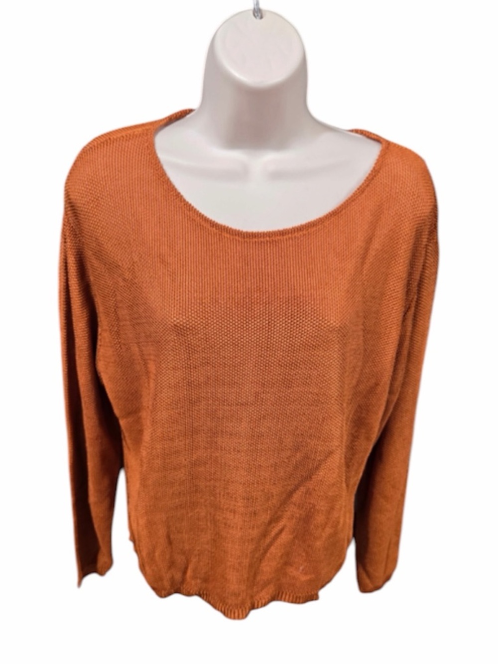 POWWOW Long Sleeve Knit Round Neck Sweater Women’s Size 1 Orange 7299